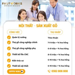 Job ngon Tháng 9 - Nội thất - Sản xuất gỗ