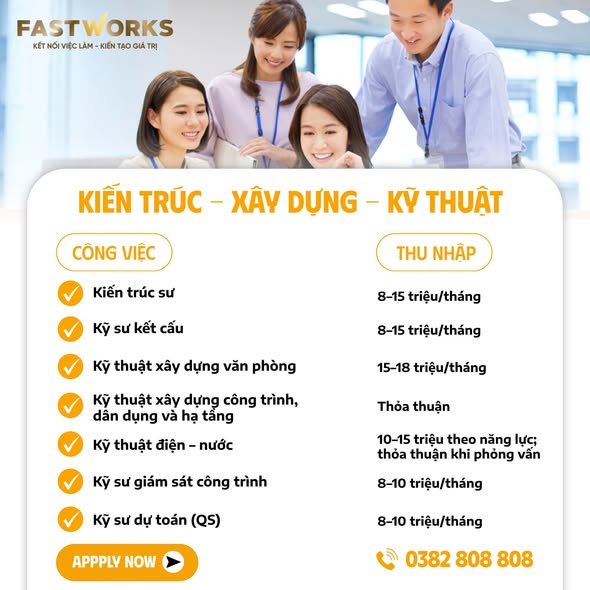 Job ngon Tháng 9 - Kiến trúc - Xây dựng - Kỹ thuật